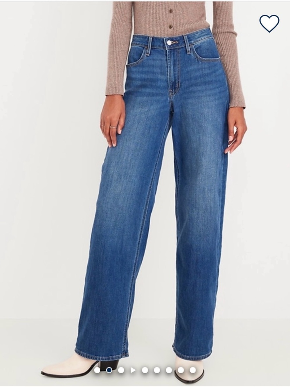 Old Navy High-Rise WOW Wide Leg Jeans in Medium Blue Wash